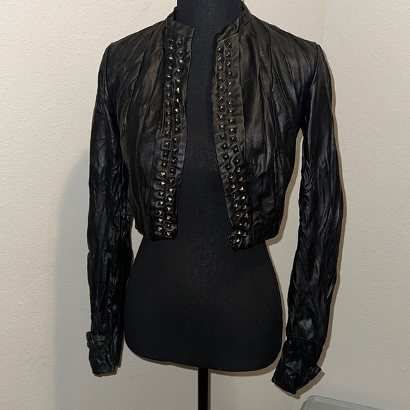 Urban Behavior Black Leather Studded Jacket - Picture 1 of 3